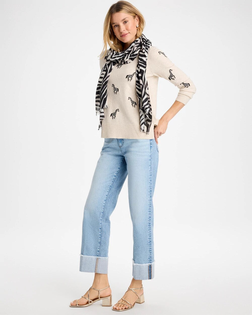 Vintage Chic Fray Straight Crops