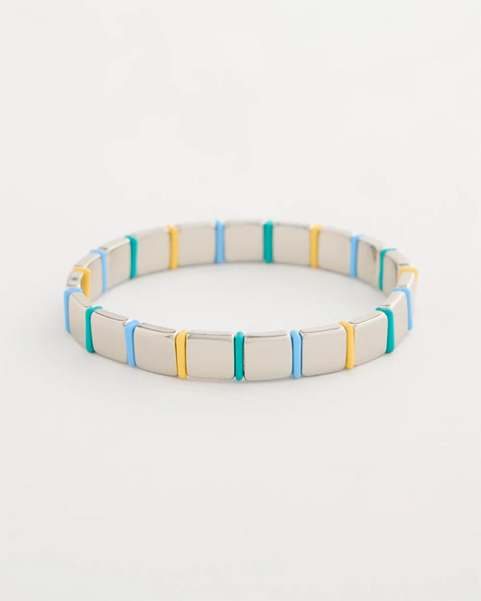 Glam Teal Slice Stretch Bracelet