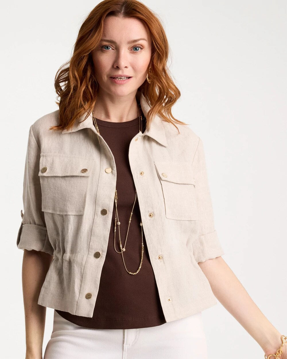 Linen Cargo Jacket
