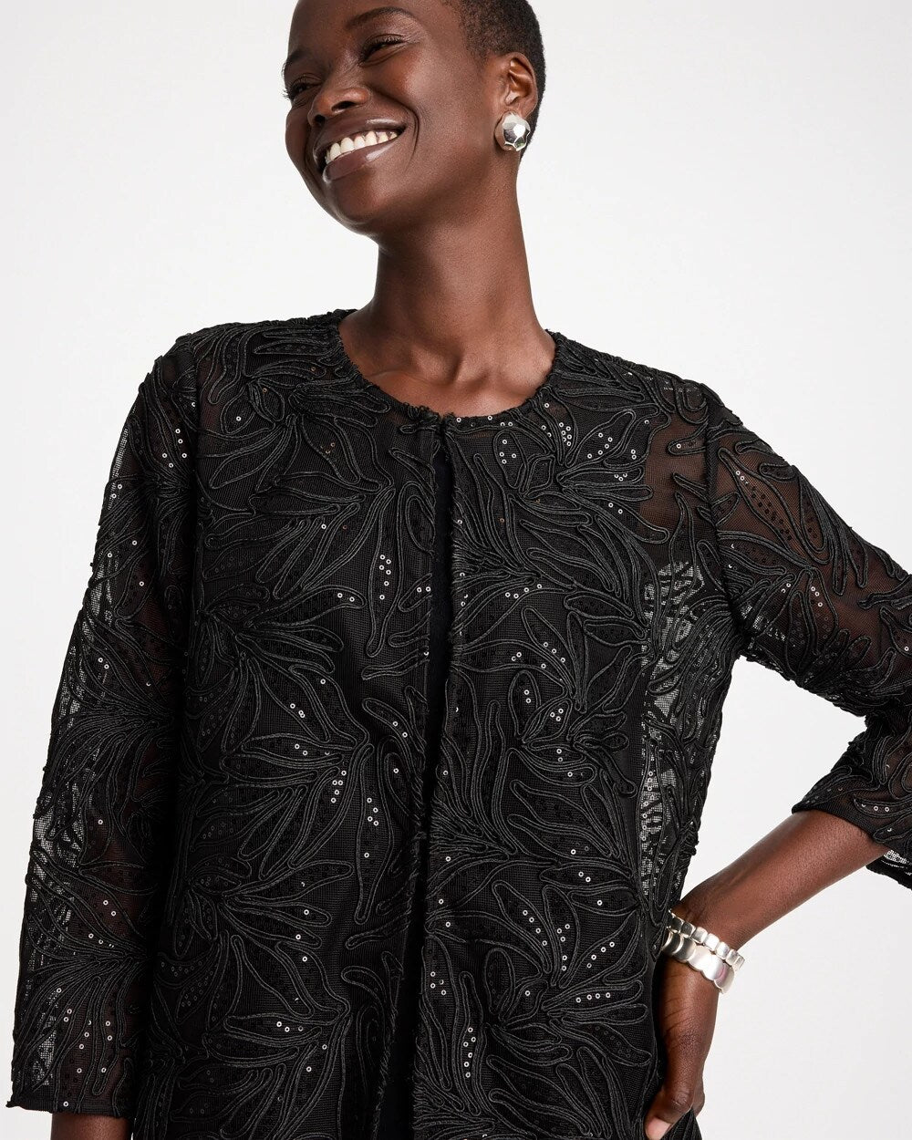 Travelers Sequin-Embellished Duster