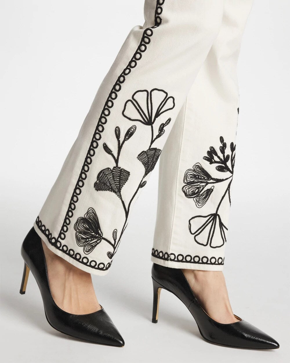 Petite Ginkgo Girlfriend Cropped Flared Jeans