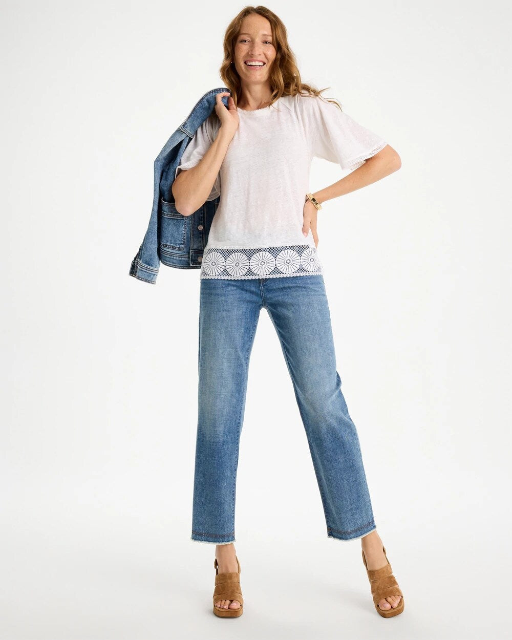Linen Crochet Tee