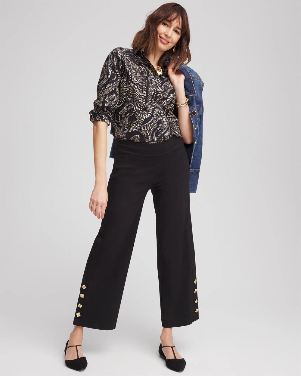 Brigitte Cropped Wide-Leg Pants