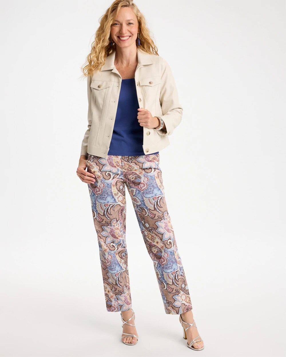 Printed Boyfriend Chino Pants