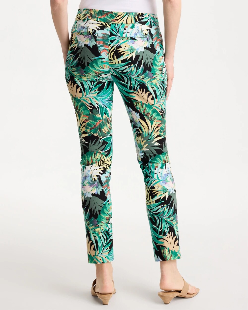 Printed Brigitte Slim Pull-On Ankle Pants