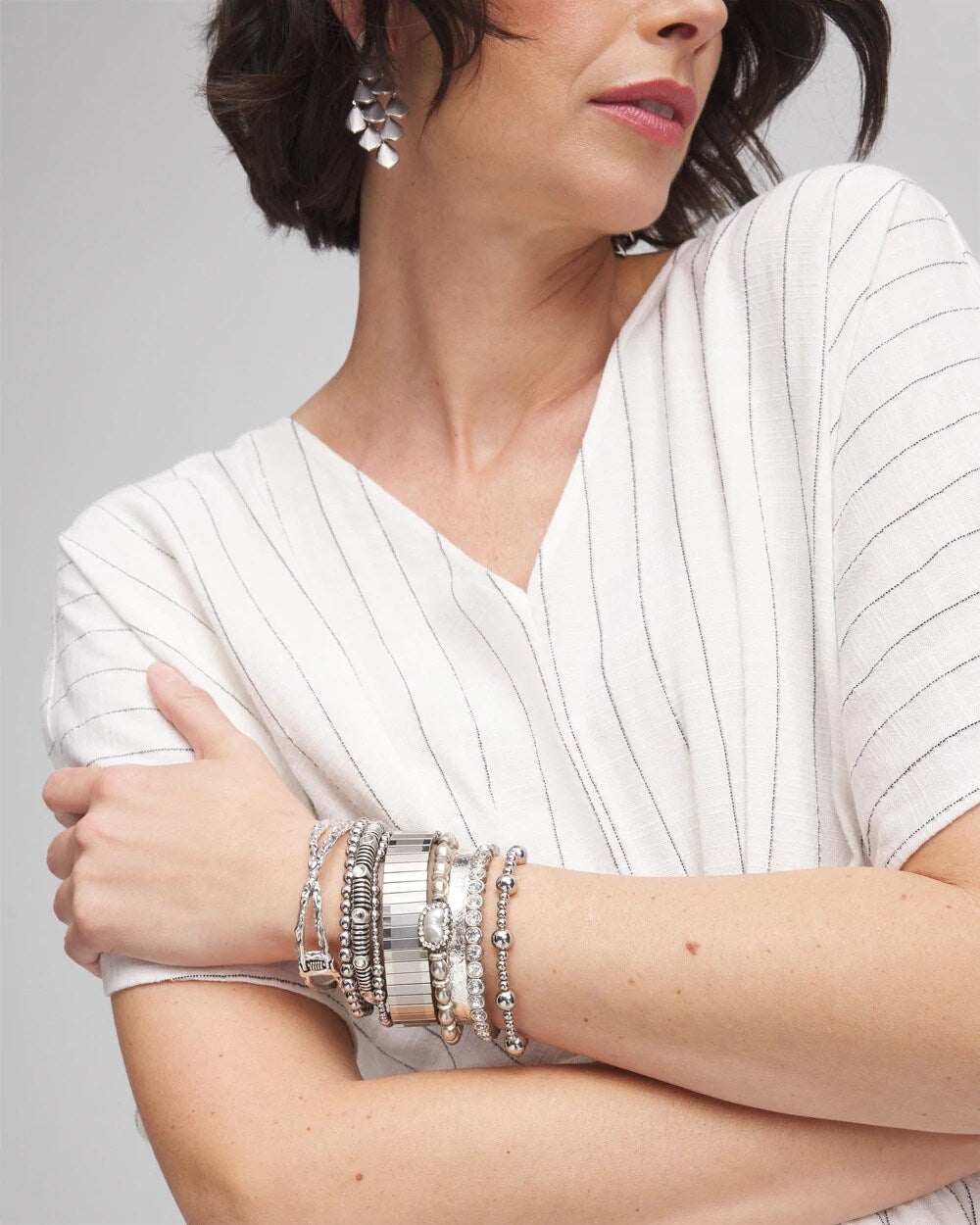 Silvertone Flexible Cuff Bracelet