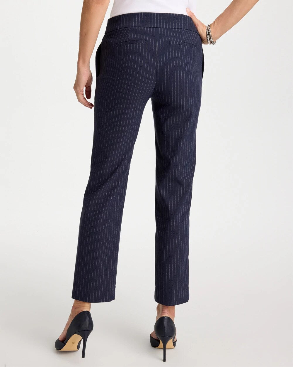 Brigitte Straight Pinstripe Cropped Pants