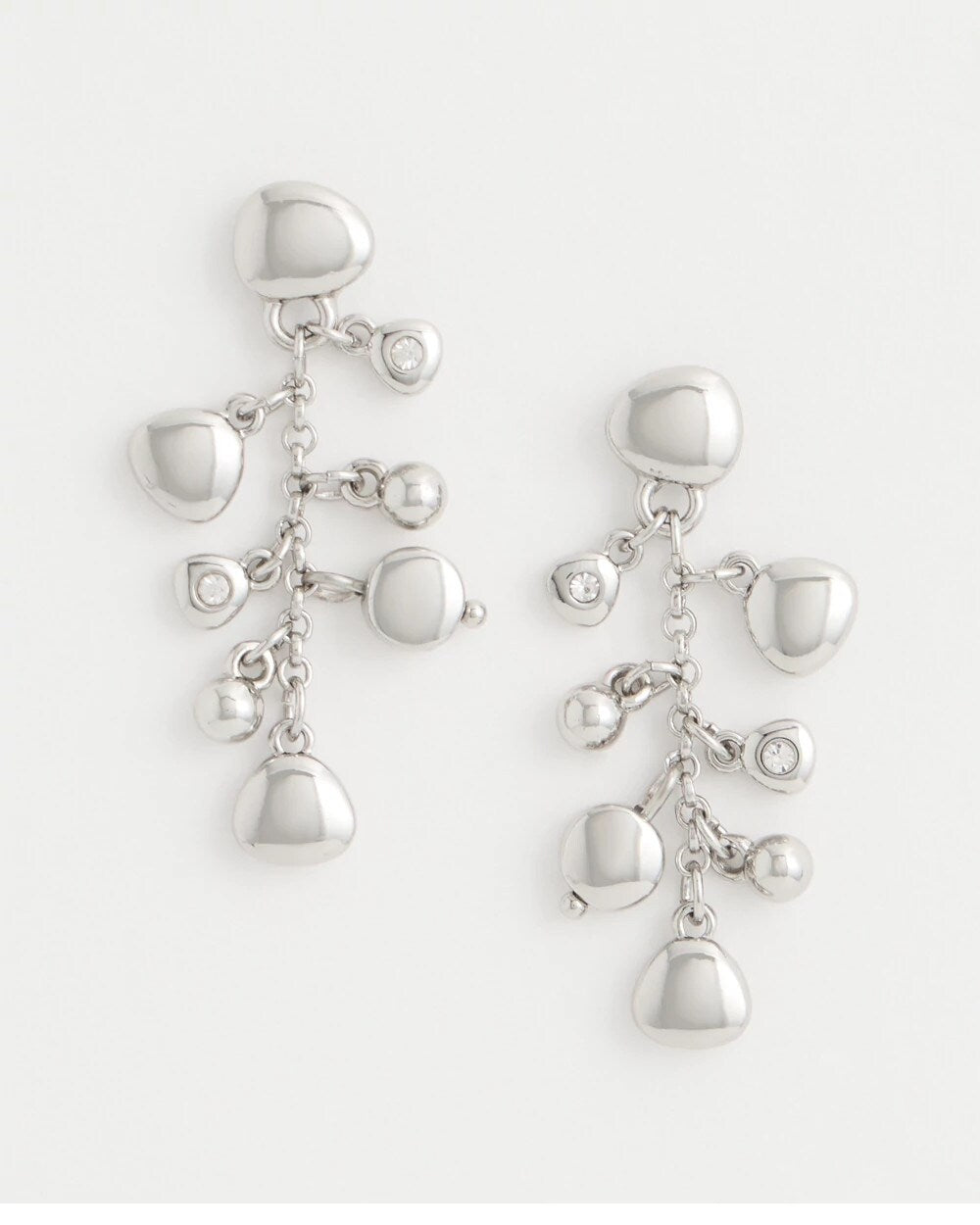 Silvertone Cluster Earrings