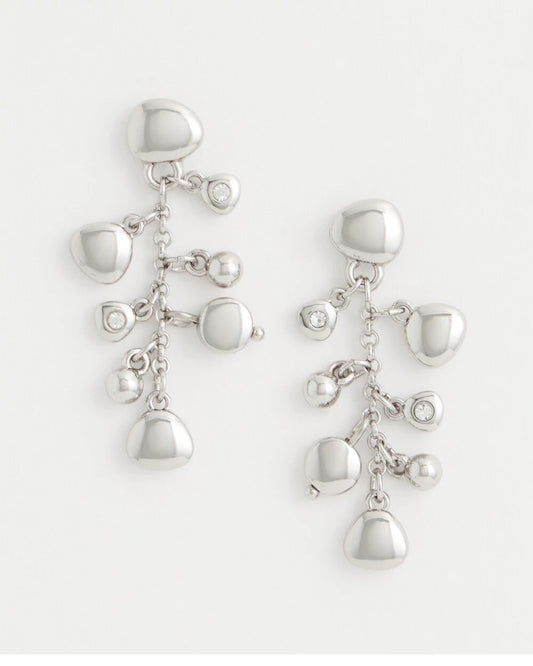 Silvertone Cluster Earrings