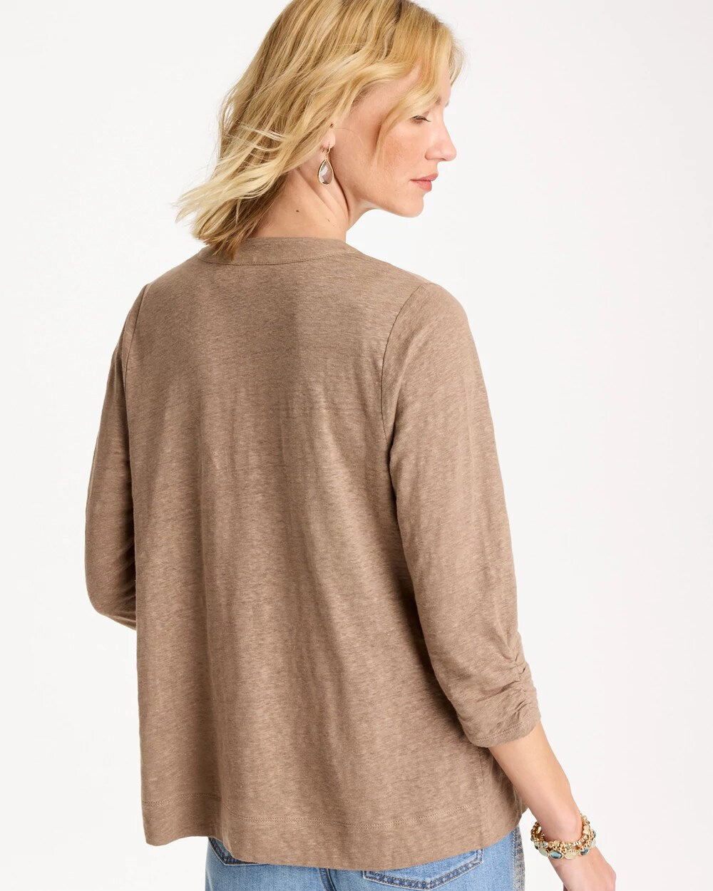 Linen Open Front Cardigan