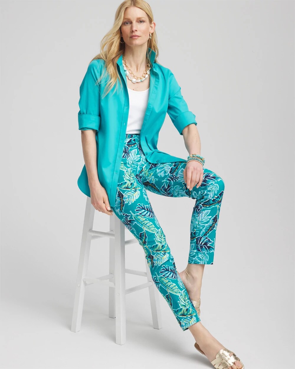 Brigitte Tropical Pull-On Ankle Pants