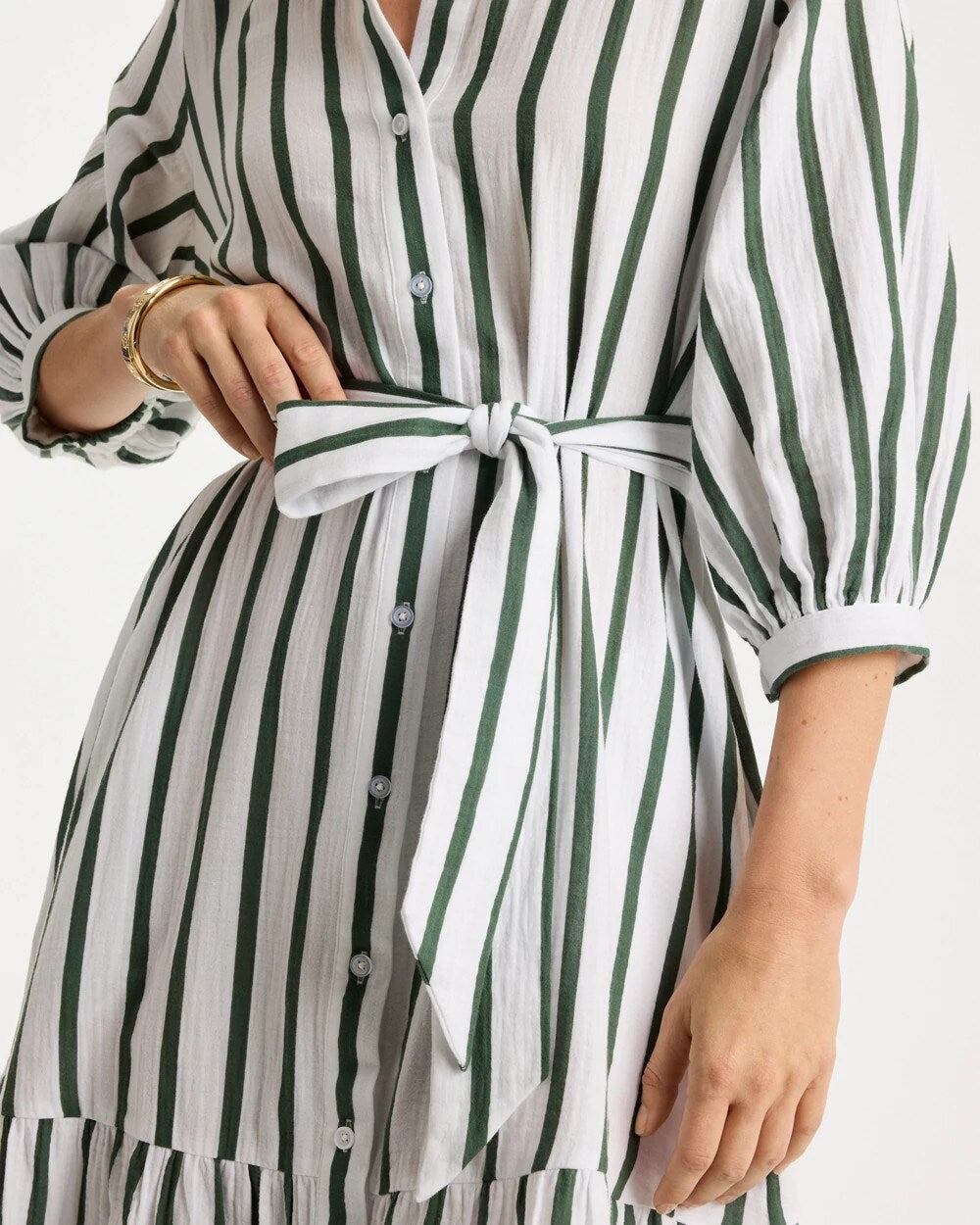 Striped Cotton-Gauze Shirtdress
