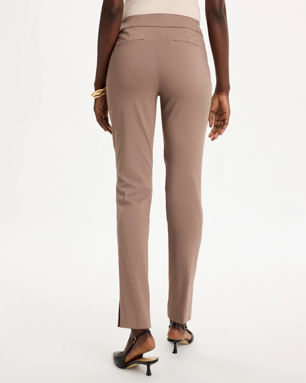 Brigitte Slim Button Hem Pants