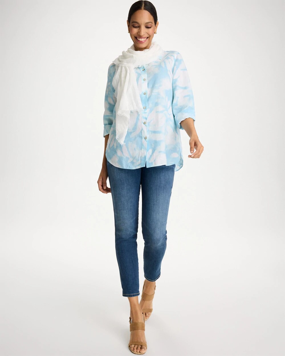 No Iron Linen Tie-Dye Shirt