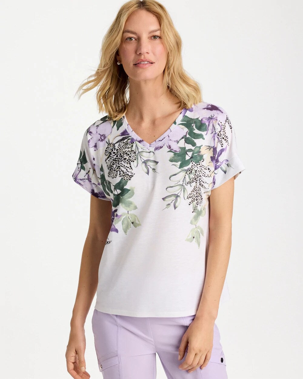 Zenergy Placed Print Drop Shoulder Tee