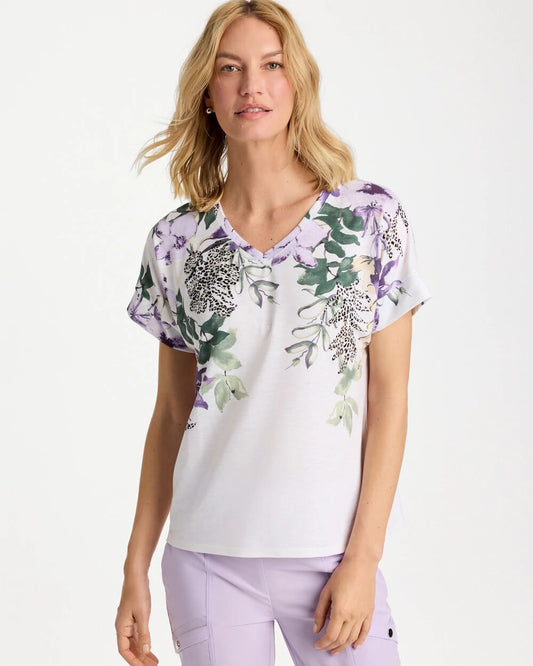Zenergy Placed Print Drop Shoulder Tee