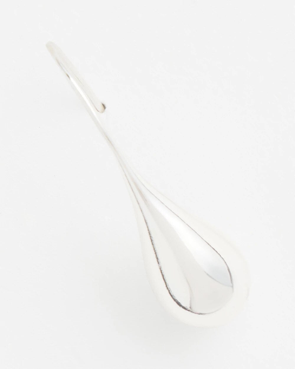 No Droop Silver Tone Teardrop Threader Earrings