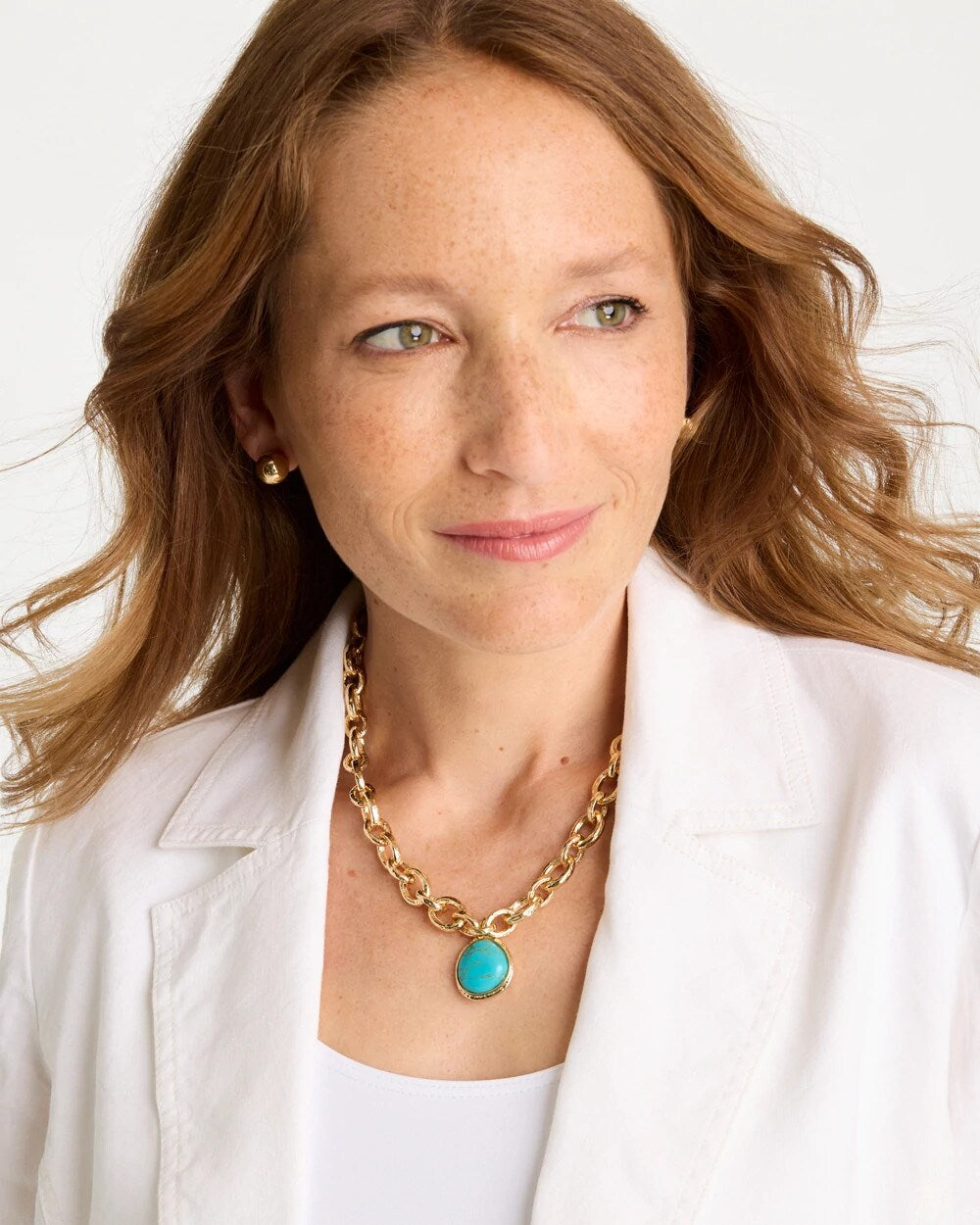 Double-Strand Blue Pendant Necklace