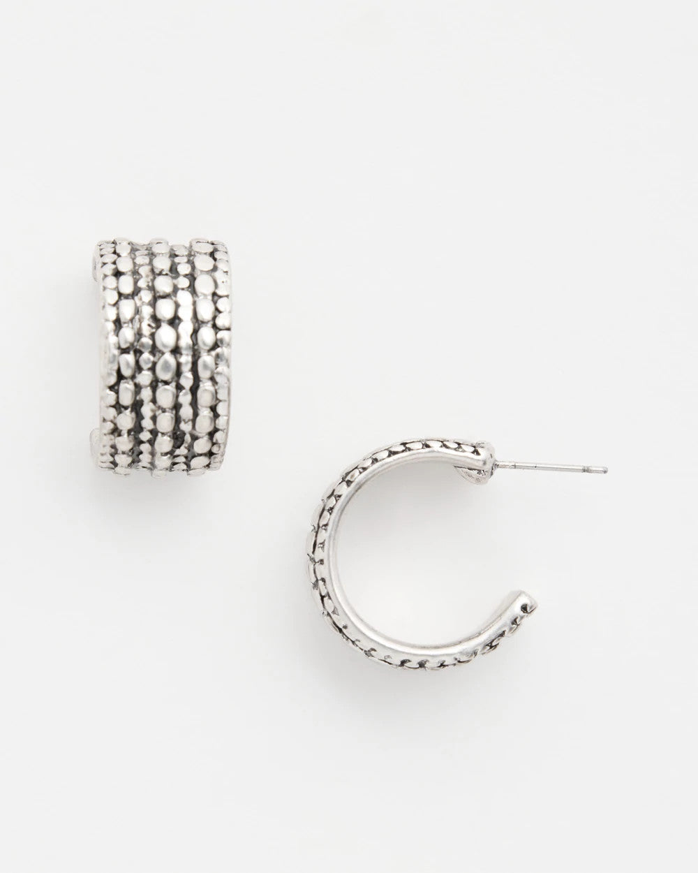 Textured Huggie Hoop Earrings