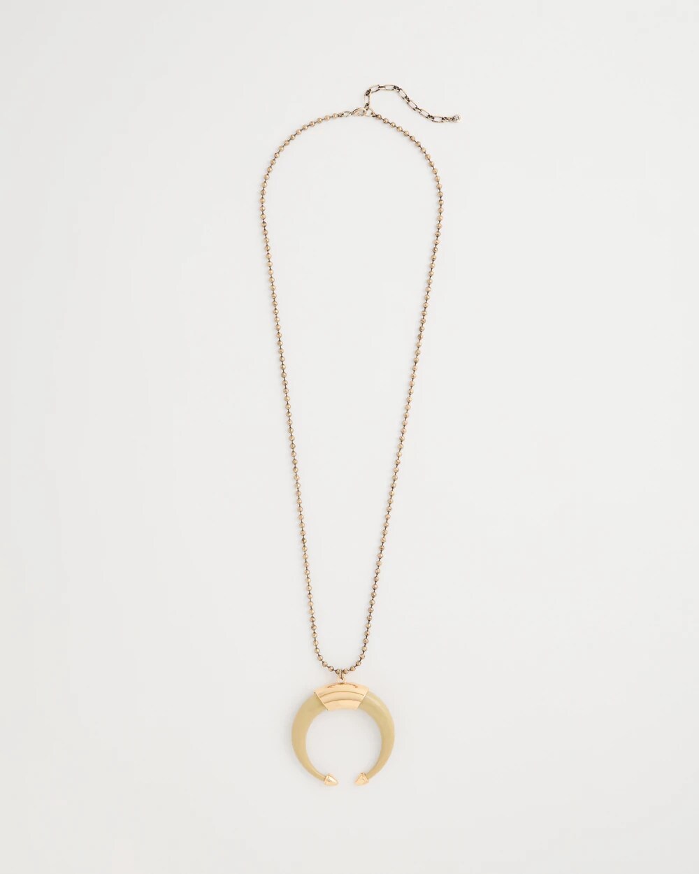 Long Horn Pendant Necklace