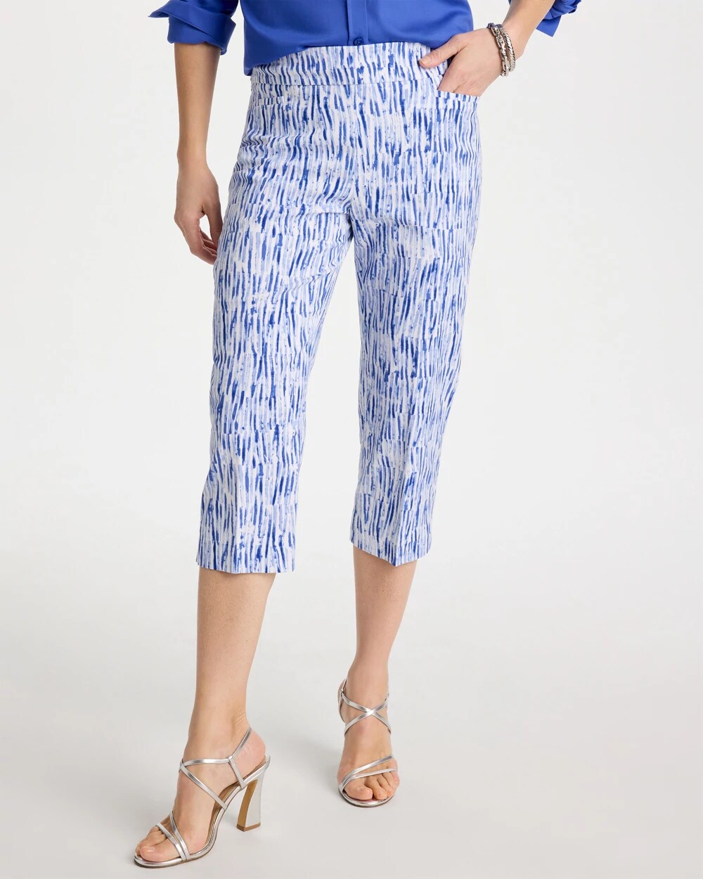 Brigitte Slim Infinite Lines Capri Pants