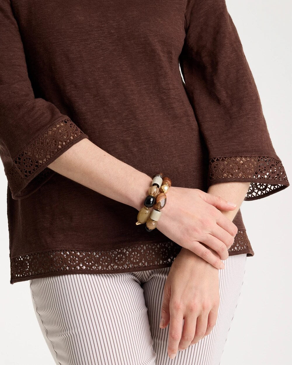 Linen Crochet Lace Tee