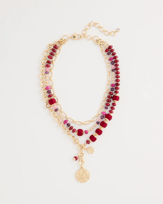 Triple-Strand Charm Necklace