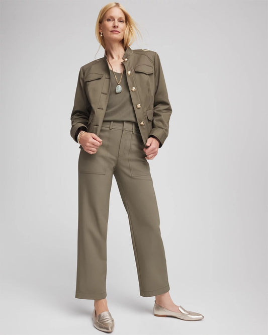 Bi-Stretch Straight Ankle Pants