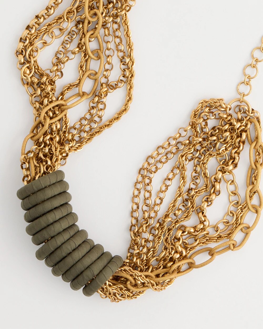 Wrapped Rings Link Chain Necklace