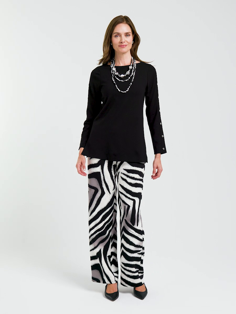 Zebra Animal Print Crepe Pants
