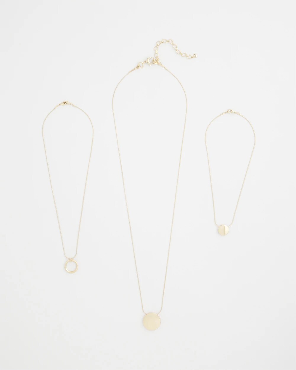 Gold Triple Pendant Necklace