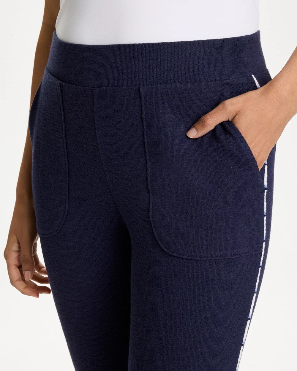 Zenergy Cotton Terry Striped Crop Pants