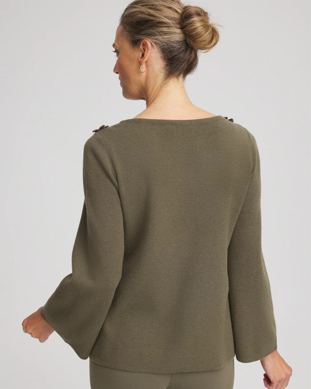 Appliqu¨¦ Flared-Sleeve Sweater