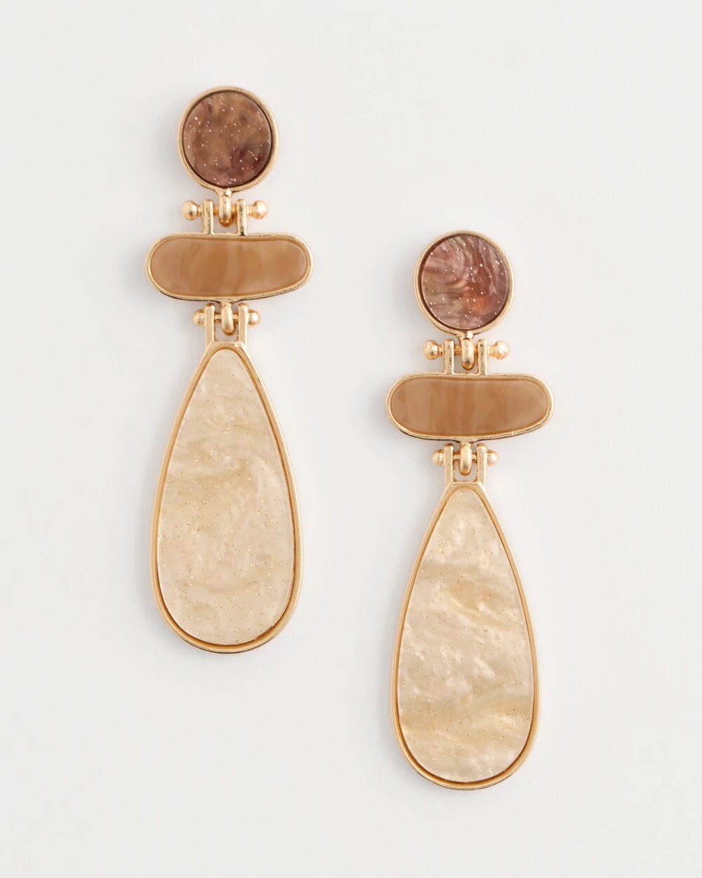 Two-Tone Pearlescent Drop Earrings
