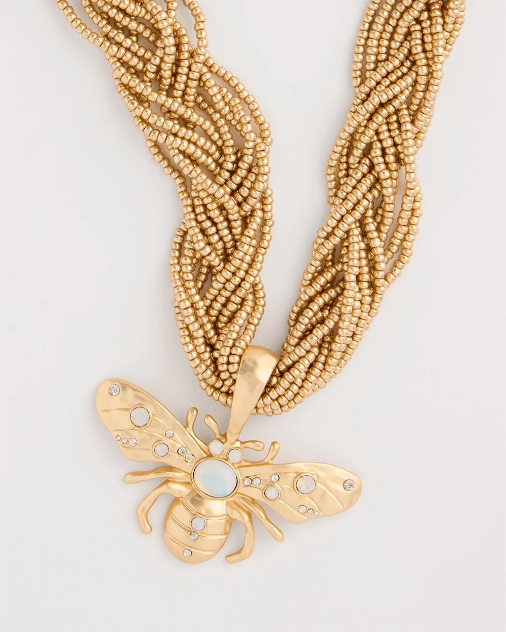 Beaded Bee Pendant Necklace