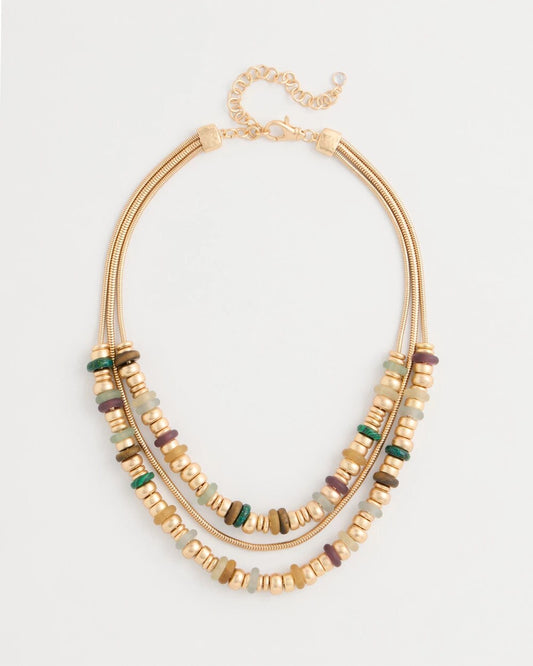 Multi-Colored Mixed Media Necklace