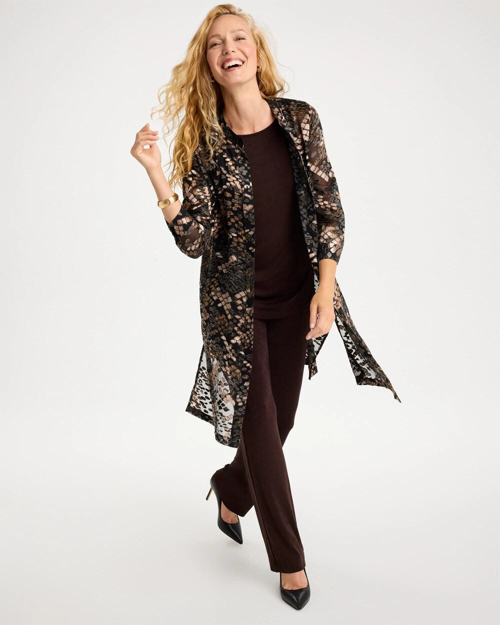 Travelers Snakeskin Burnout Shacket