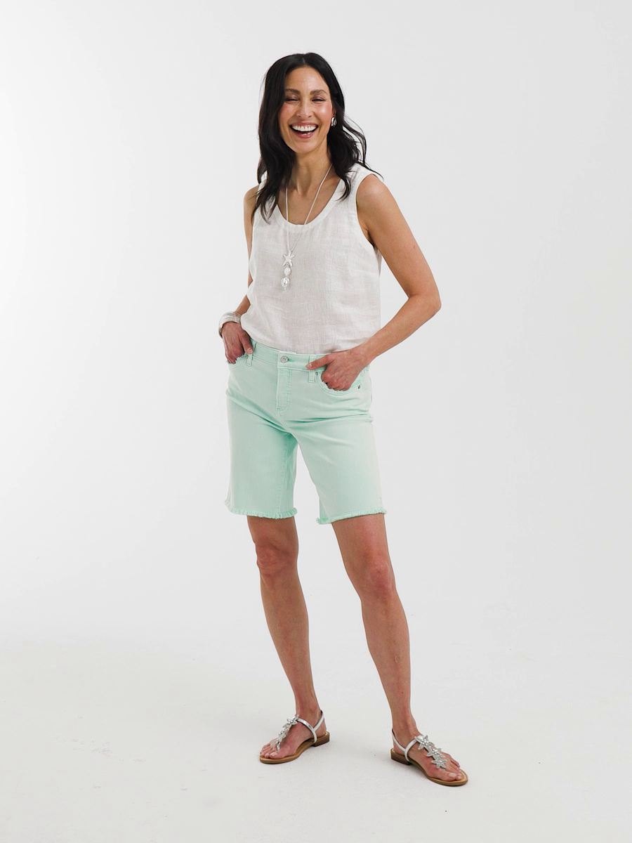 Girlfriend Fray Hem Shorts
