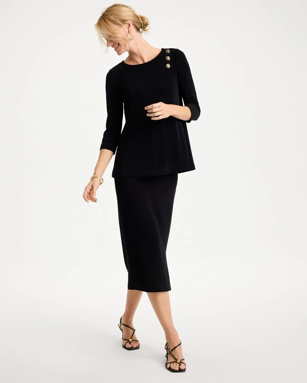 Travelers 3/4 Flutter Sleeve Pullover