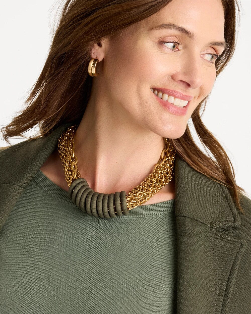 Wrapped Rings Link Chain Necklace