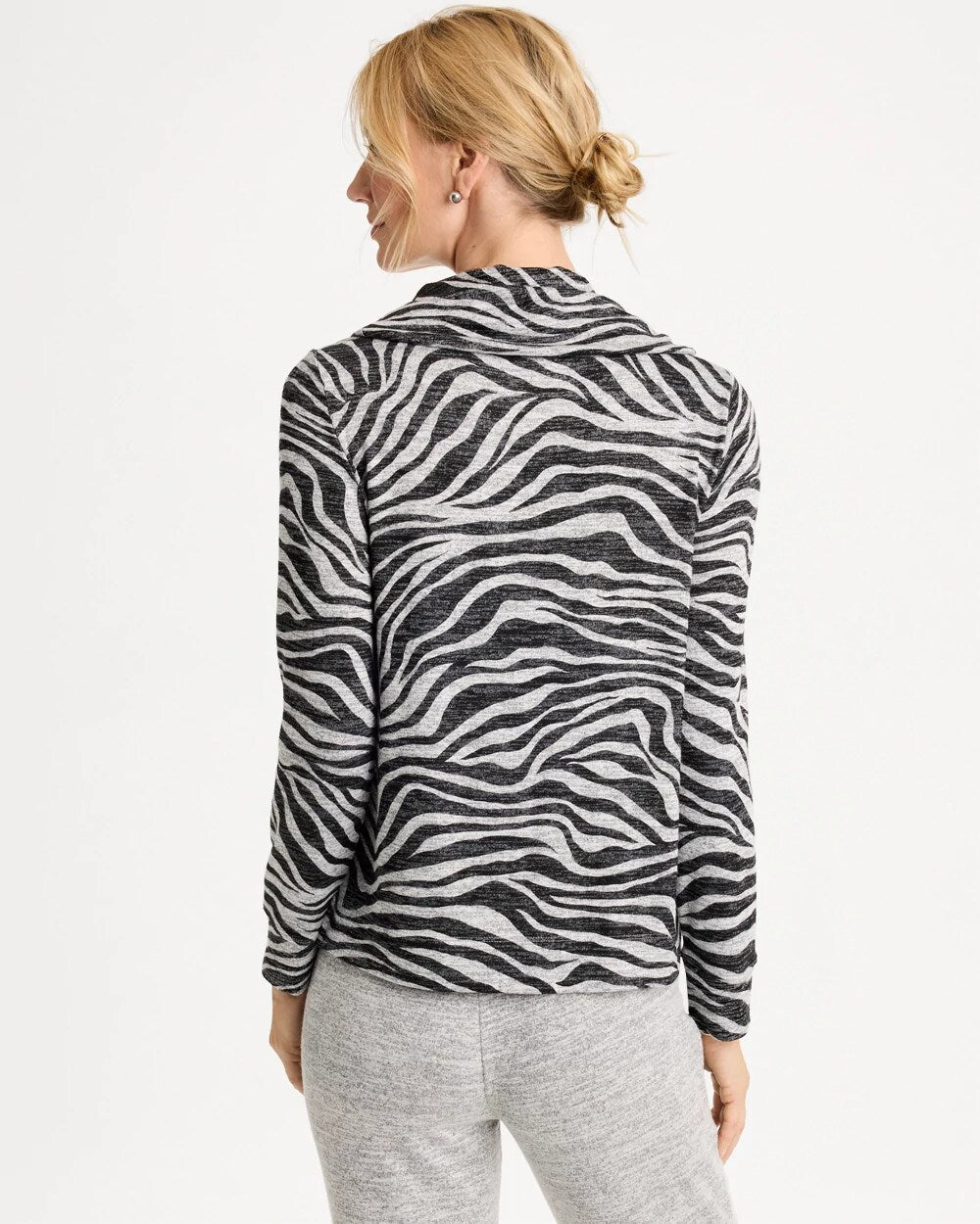 Zenergy Zebra Cowl Neck Top