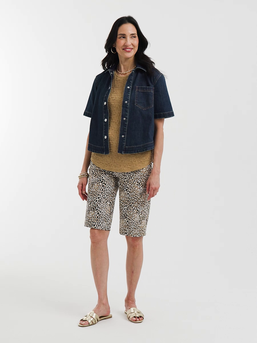 Animal Print Brigitte Slim Shorts