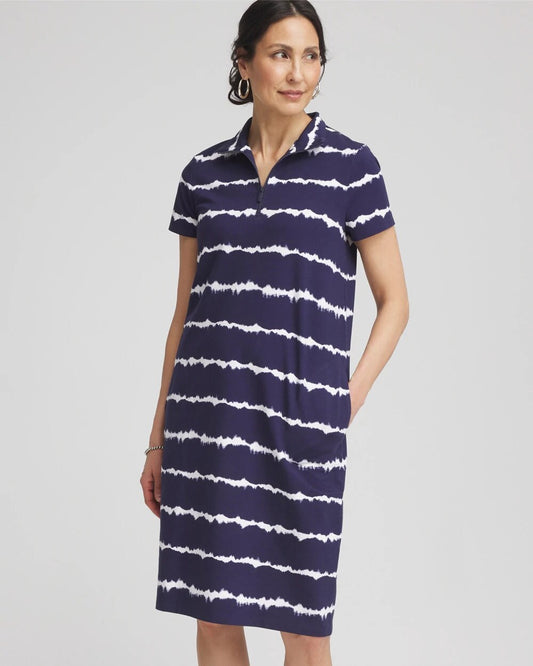 Zenergy UPF Knit Tie Dye Half-Zip Dress