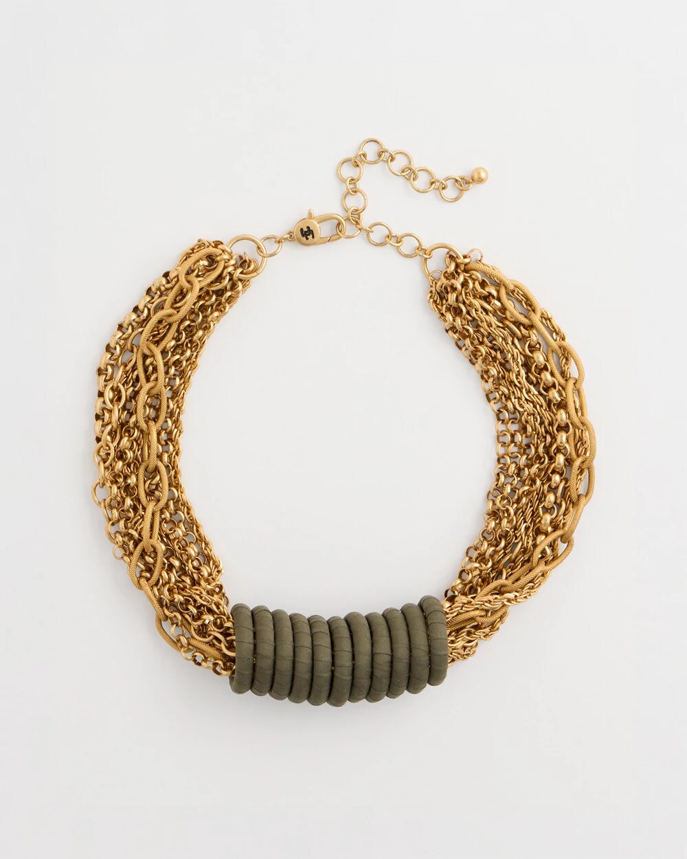 Wrapped Rings Link Chain Necklace