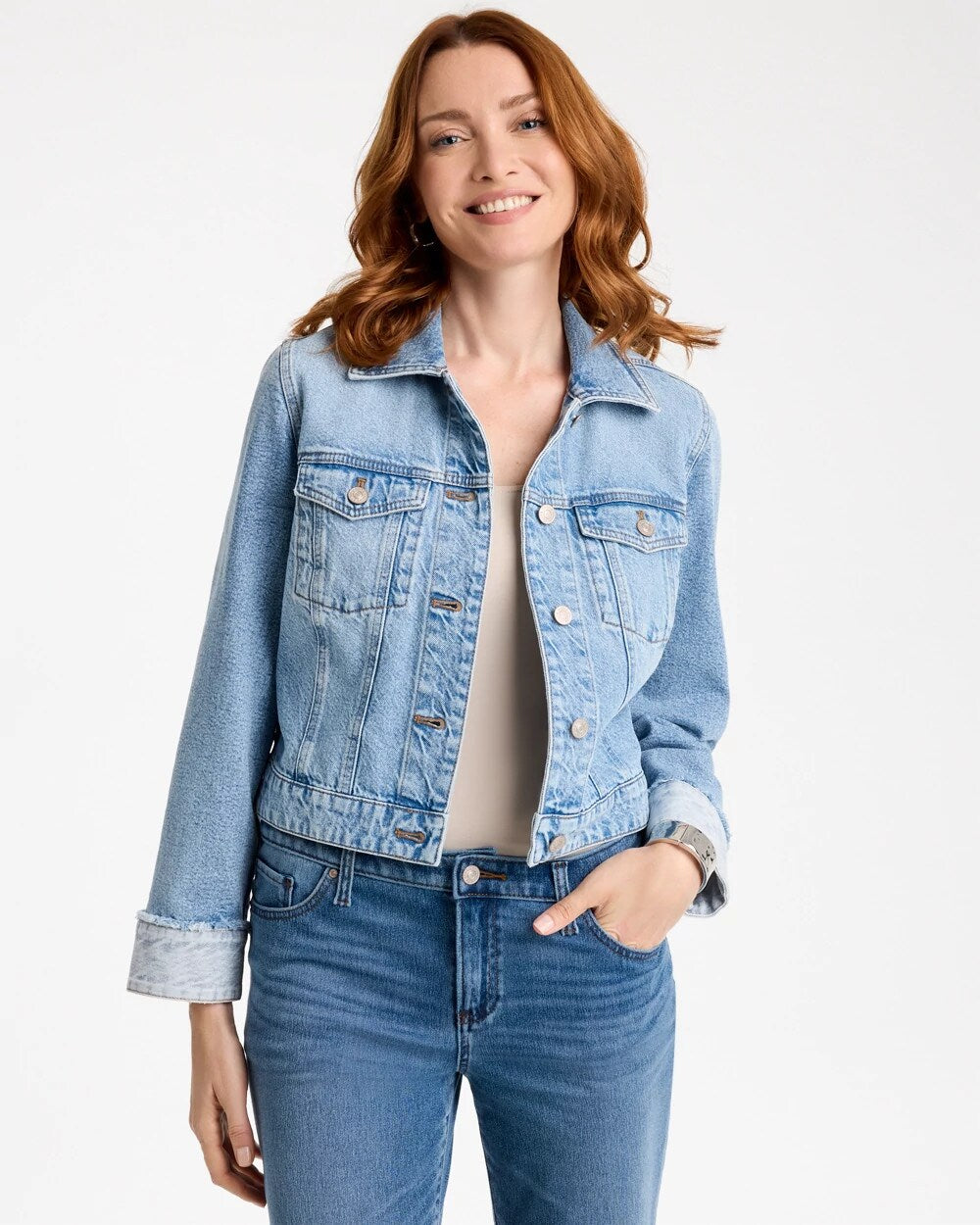 Denim Soft-Stretch Structured Jacket