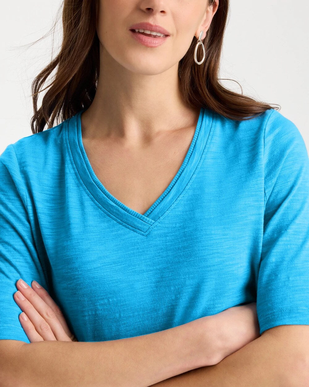 Cotton Slub V-Neck Tee