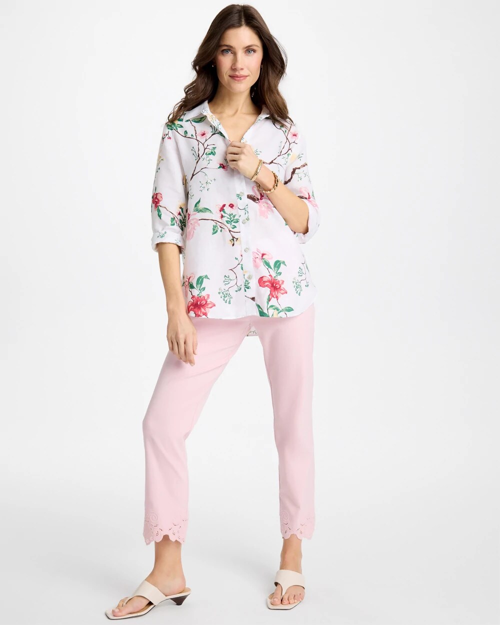 Embroidered Brigitte Slim Crop Pant