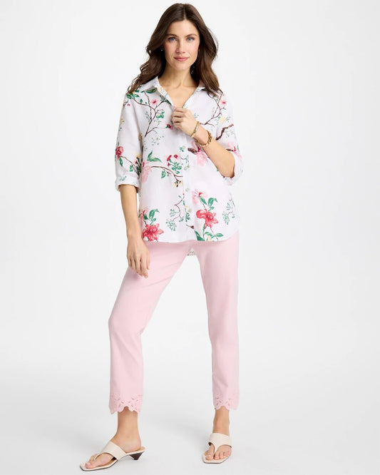 Embroidered Brigitte Slim Crop Pant
