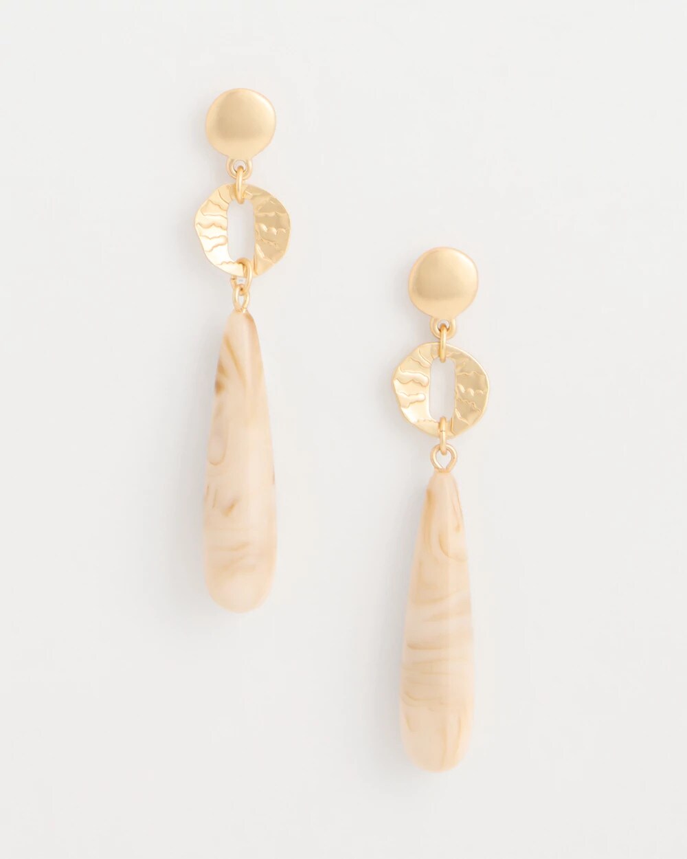 Mixed Metal Linear Drop Earrings