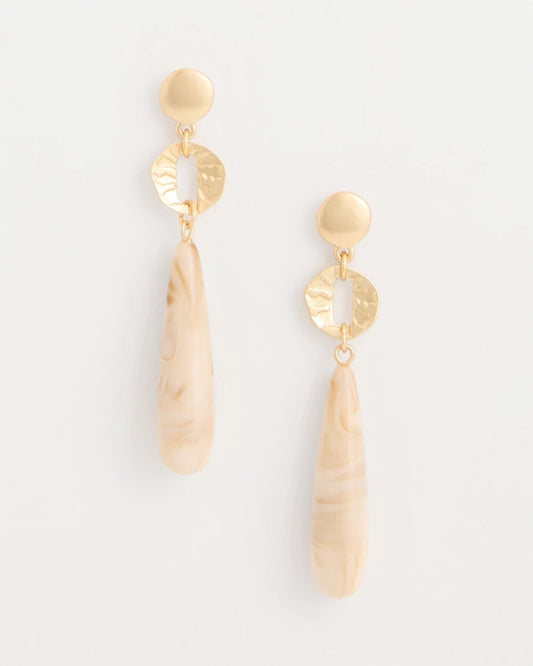 Mixed Metal Linear Drop Earrings